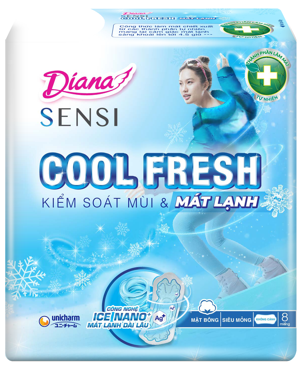 Diana SENSI Cool Fresh Mát Lạnh siêu mỏng không cánh